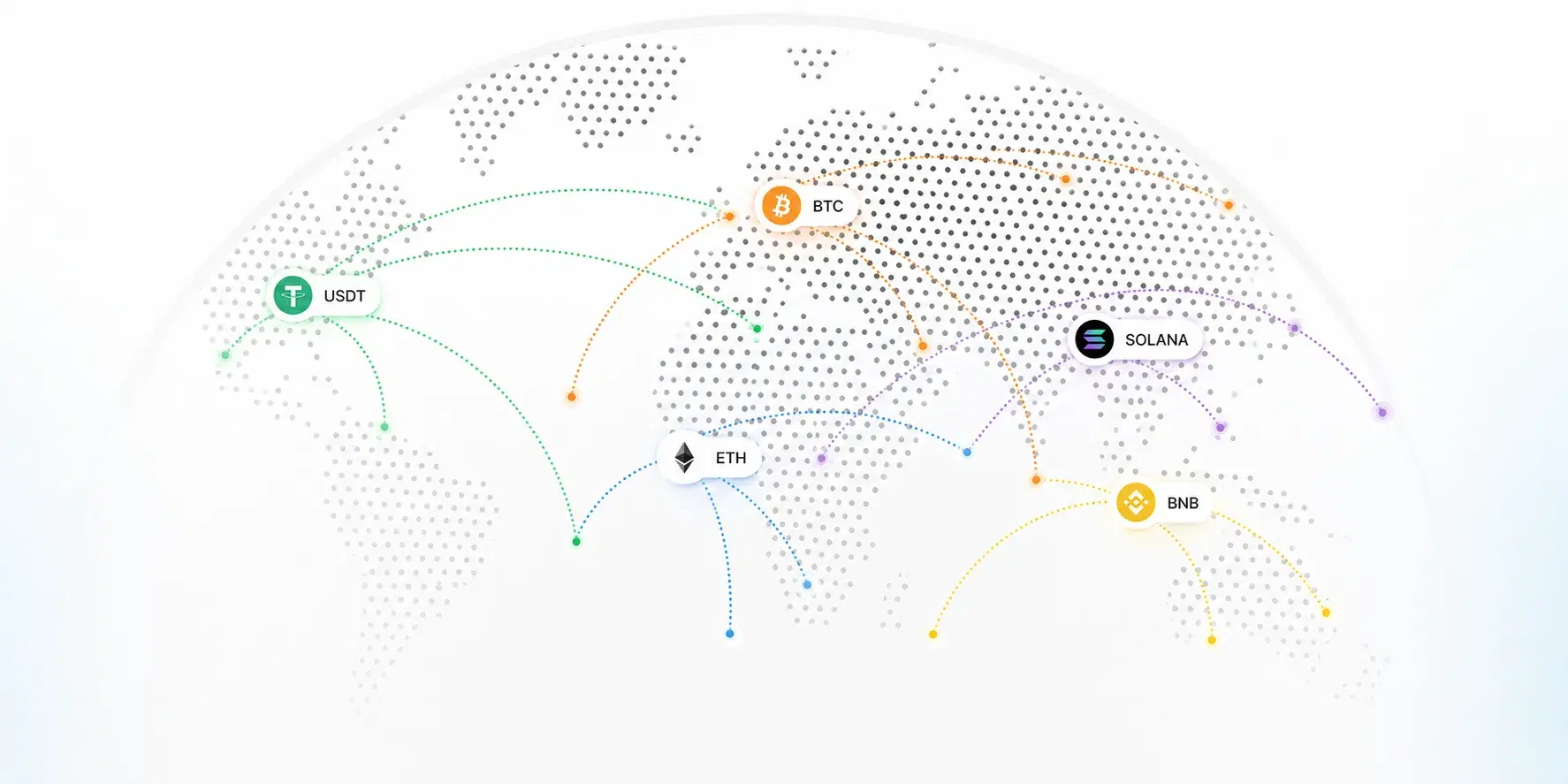 Ilustración de transacciones alrededor del mundo