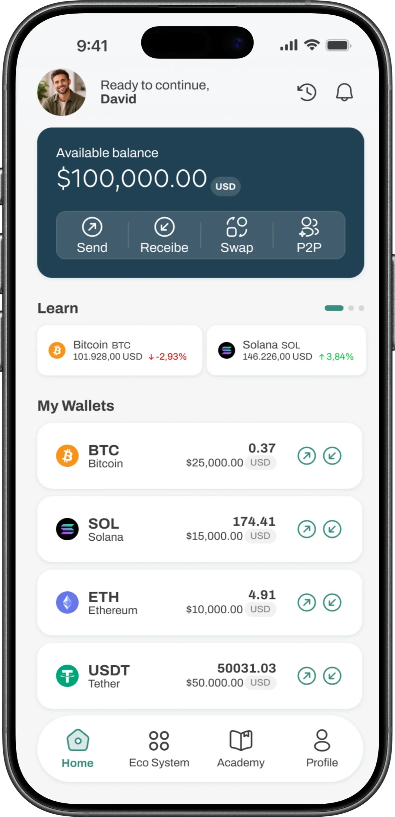 Phone showing the Orbichain app