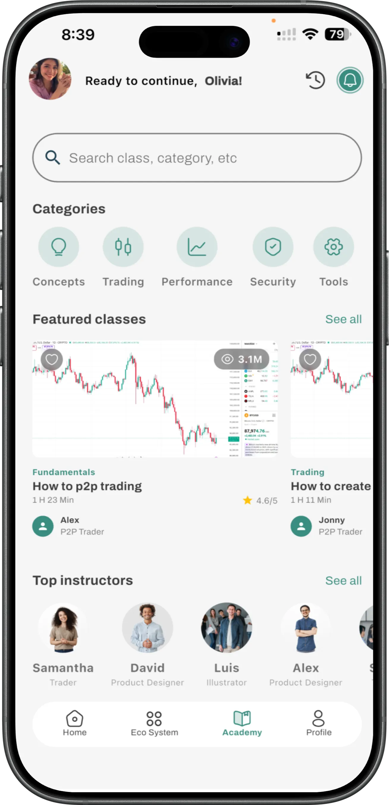 Orbichain app on a phone